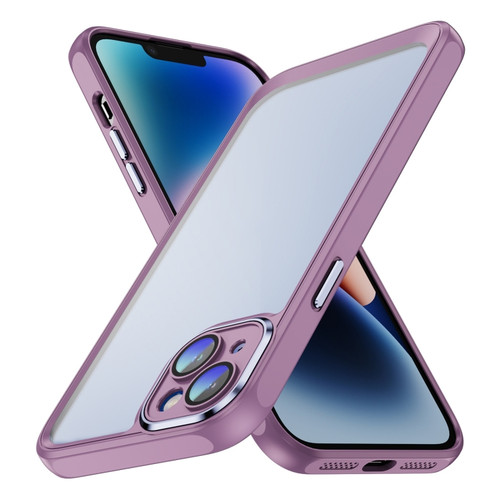 iPhone 15 PC + TPU Phone Case with Lens Film - Light Purple