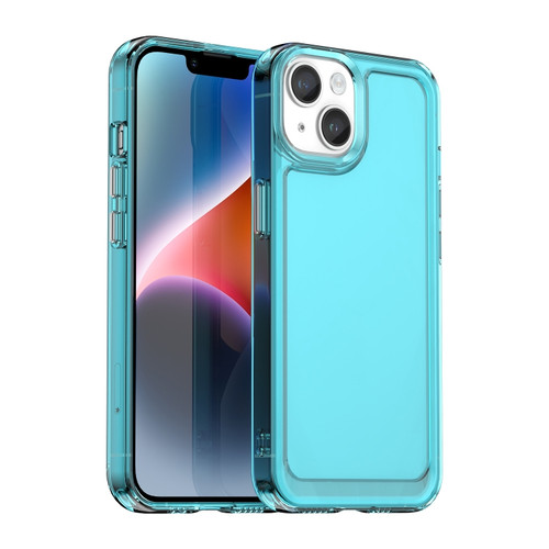 iPhone 15 Candy Series TPU Phone Case - Transparent Blue