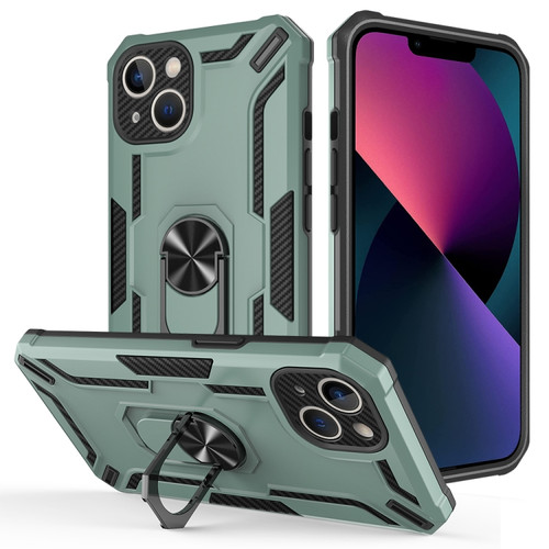 iPhone 15 Warship Armor 2 in 1 Shockproof Phone Case - Dark Green