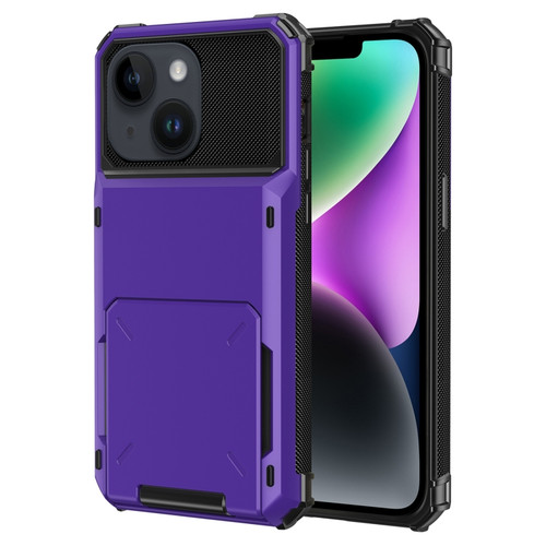 iPhone 15 Scratch-Resistant Shockproof Heavy Duty Rugged Armor Phone Case - Purple