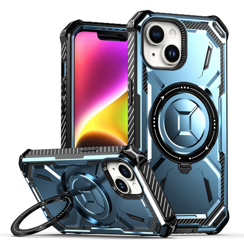iPhone 15 Armor Series MagSafe Magnetic Holder Phone Case - Blue