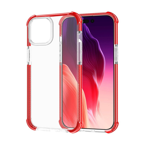 iPhone 15 Four-corner Shockproof TPU + Acrylic Phone Case - Red
