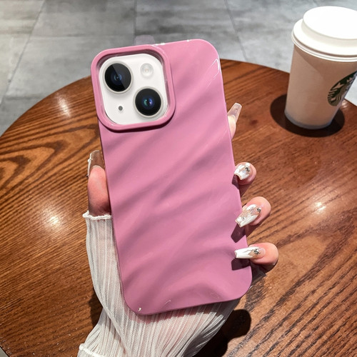 iPhone 15 Solid Color Wave Texture TPU Phone Case - Taro Purple