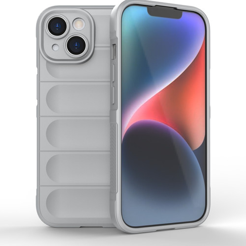 iPhone 15 Magic Shield TPU + Flannel Phone Case - Grey