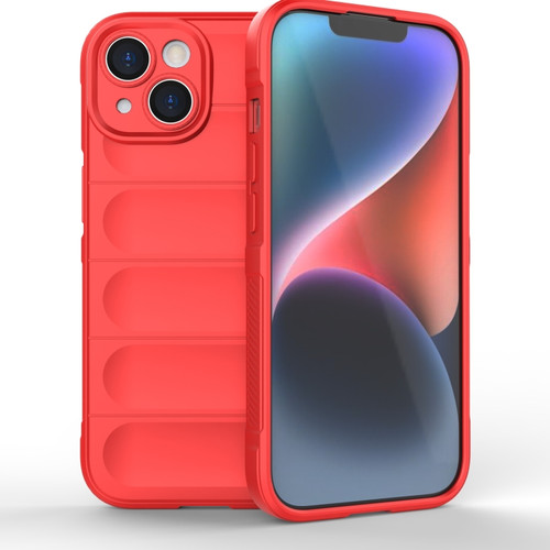 iPhone 15 Magic Shield TPU + Flannel Phone Case - Red