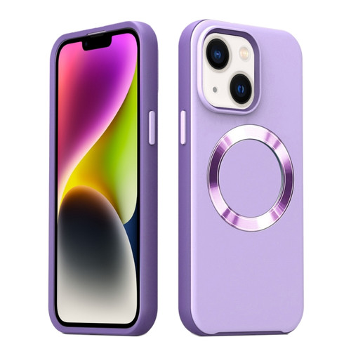 iPhone 15 Plus CD Pattern Magsafe PC Phone Case - Purple