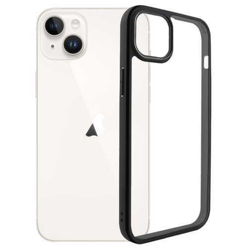 iPhone 15 Plus Frosted TPU + Transparent PC Phone Case - Black