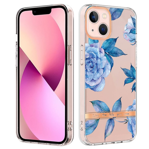 iPhone 15 Plus Flowers and Plants Series IMD TPU Phone Case - Orchid Peony
