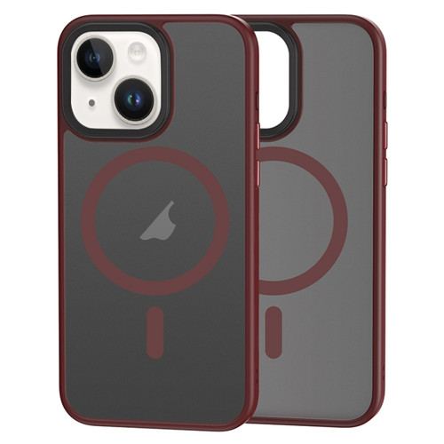 iPhone 15 Plus Brilliant Series MagSafe Micro-frosted Anti-fingerprint PC Phone Case - Purplish Red