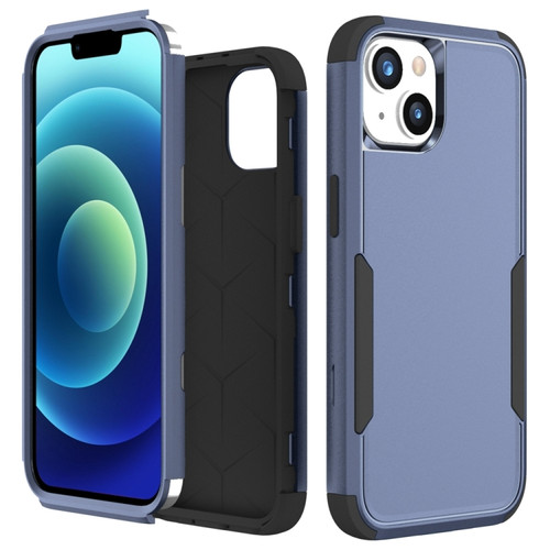 iPhone 15 Plus Commuter Shockproof TPU + PC Phone Case - Royal Blue+Black