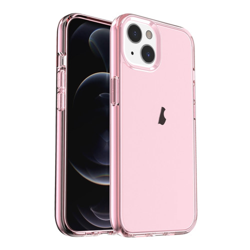 iPhone 15 Plus Shockproof Terminator Transparent Phone Case - Pink
