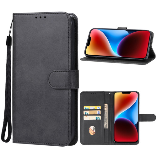 iPhone 15 Plus Leather Phone Case - Black