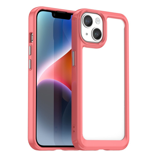 iPhone 15 Plus Colorful Series Acrylic + TPU Phone Case - Red