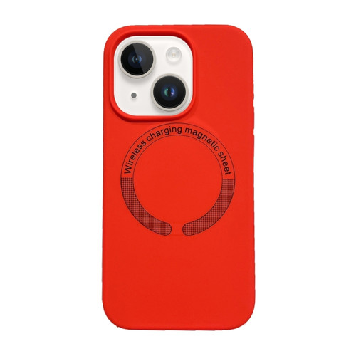iPhone 15 Plus Magsafe Magnetic Silicone Phone Case - Red