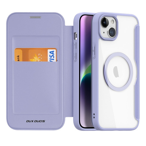 iPhone 15 Plus DUX DUCIS Skin X Pro Series Magsafe PC + TPU Phone Leather Case - Purple