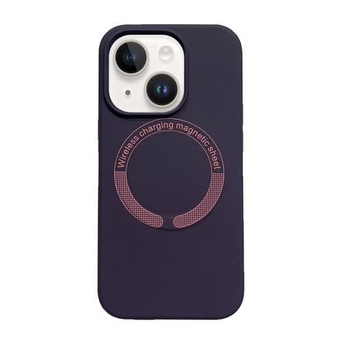 iPhone 15 Plus Magsafe Magnetic Silicone Phone Case - Dark Purple