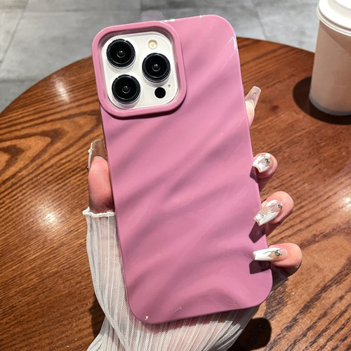 iPhone 15 Plus Solid Color Wave Texture TPU Phone Case - Taro Purple