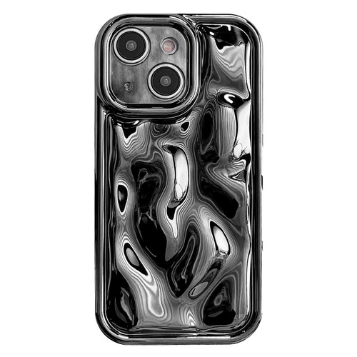 iPhone 15 Plus Electroplating Meteorite Texture TPU Phone Case - Black