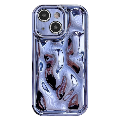 iPhone 15 Plus Electroplating Meteorite Texture TPU Phone Case - Blue