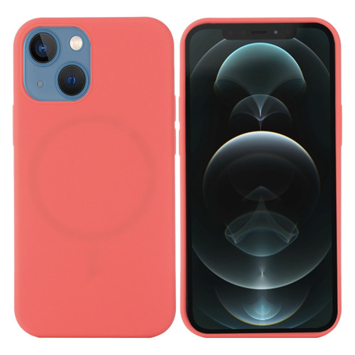 iPhone 15 Plus Shockproof Silicone Magsafe Phone Case - Pink Orange