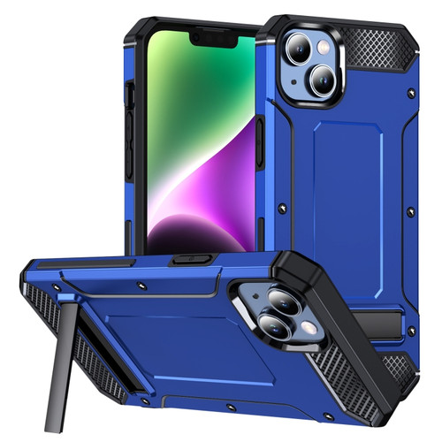 iPhone 15 Plus Matte Holder Phone Case - Dark Blue
