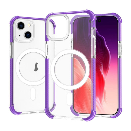 iPhone 15 Plus Magsafe Magnetic Acrylic Shockproof Phone Case - Purple