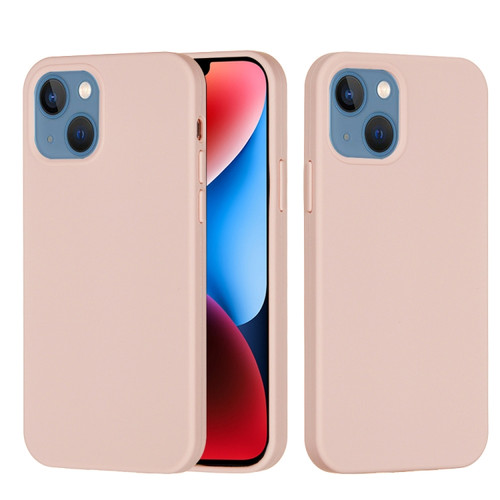 iPhone 15 Plus Solid Color Silicone Phone Case - Sand Pink