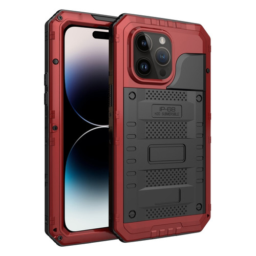 iPhone 14 Pro Max RedPepper Wolf 360 Full Body Rugged Life Waterproof Phone Case - Red