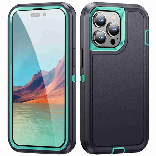 iPhone 14 Pro Max Life Waterproof Rugged Phone Case - Dark Blue + Light Blue