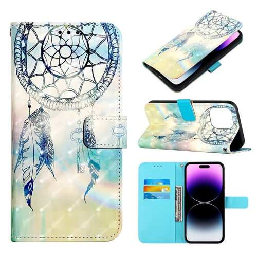 iPhone 14 Pro Max 3D Painting Horizontal Flip Leather Phone Case  - Dream Wind Chimes