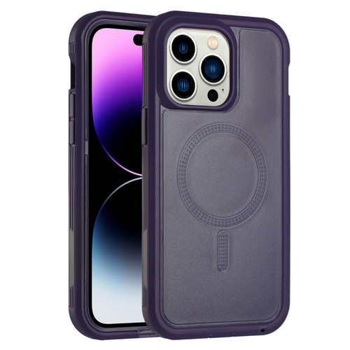 iPhone 14 Pro Max Defender Series XT MagSafe Magnetic PC + TPU Shockproof Phone Case - Dark Purple
