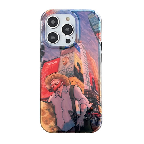 iPhone 14 Pro Max Dual-sided Lamination Oil Painting IMD Phone Case - City