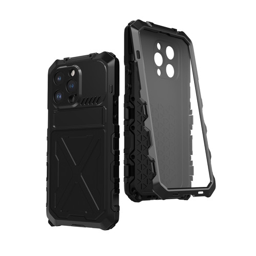 iPhone 14 Pro Max R-JUST Life Waterproof Dustproof Shockproof Phone Case - Black