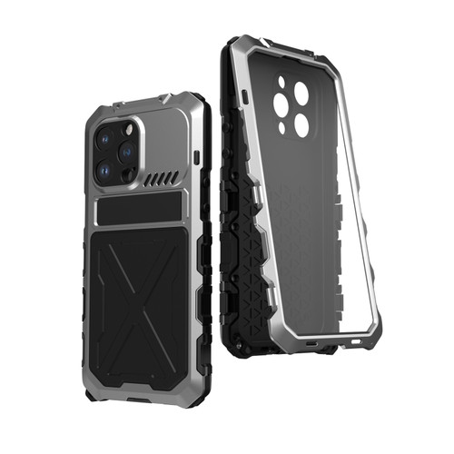 iPhone 14 Pro Max R-JUST Life Waterproof Dustproof Shockproof Phone Case - Silver