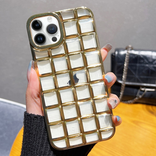 iPhone 14 Pro Max 3D Grid Phone Case - Gold