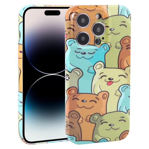 iPhone 14 Pro Max Dustproof Net Full Coverage PC Phone Case - Cute Bear