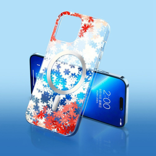 iPhone 14 Pro Max Flower Frosted MagSafe Phone Case  - Maple Leaves