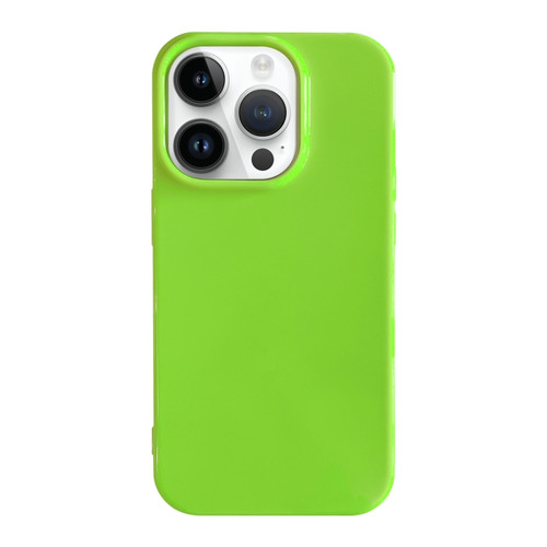 iPhone 14 Pro Max Shockproof Solid Color TPU Phone Case - Fluorescent Green