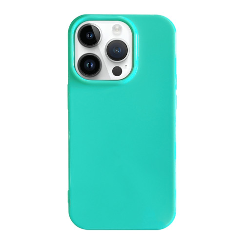 iPhone 14 Pro Max Shockproof Solid Color TPU Phone Case - Glacier Green