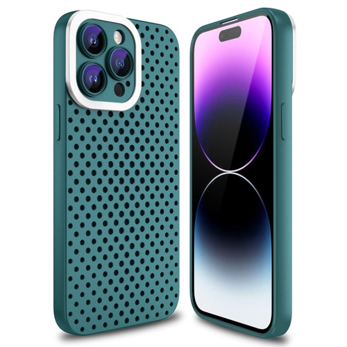 iPhone 14 Pro Max Hollow Heat Dissipation TPU Phone Case - Green