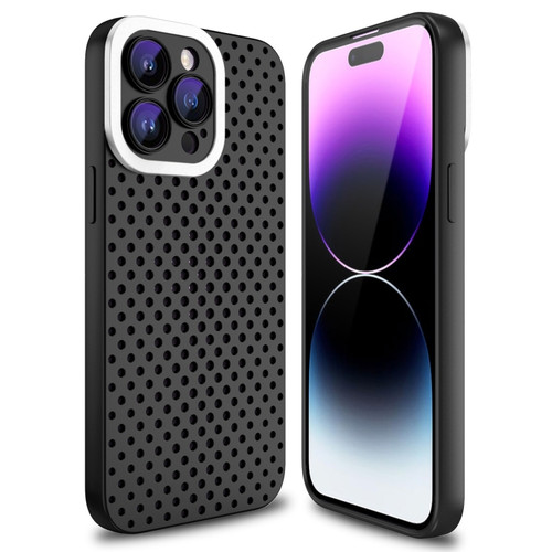 iPhone 14 Pro Max Hollow Heat Dissipation TPU Phone Case - Black