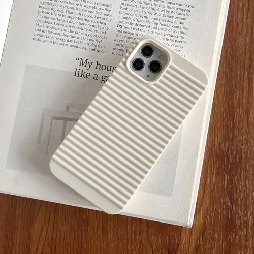 iPhone 14 Pro Max Stripe Pattern Cooling TPU Phone Case - White