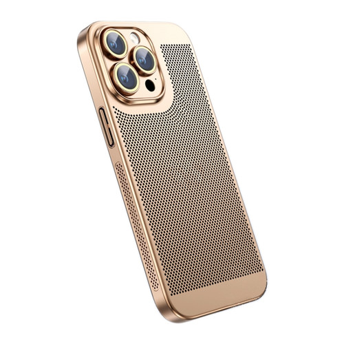 iPhone 14 Pro Max Ice Sense Heat Dissipation Electroplating PC Phone Case - Champagne Gold