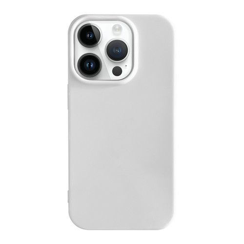 iPhone 14 Pro Max Shockproof Solid Color TPU Phone Case - White