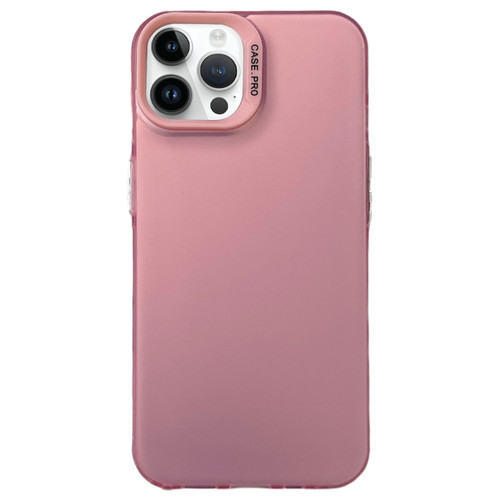 iPhone 14 Pro Max Semi Transparent Frosted PC Phone Case - Pink