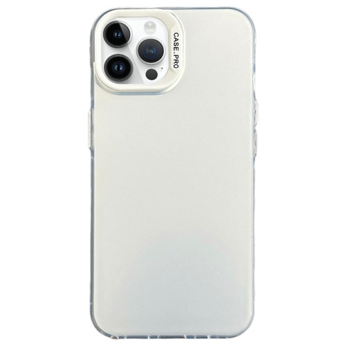 iPhone 14 Pro Max Semi Transparent Frosted PC Phone Case - White