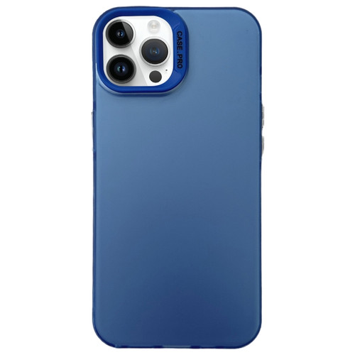 iPhone 14 Pro Max Semi Transparent Frosted PC Phone Case - Blue