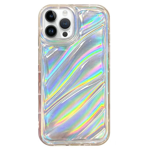 iPhone 14 Pro Max Laser Sequin Waves TPU Phone Case - Transparent