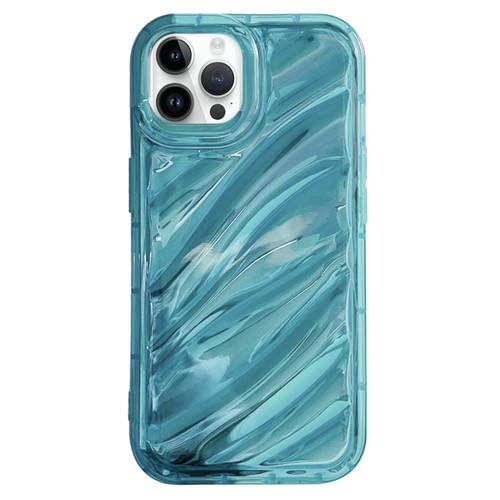 iPhone 14 Pro Max Laser Sequin Waves TPU Phone Case - Blue