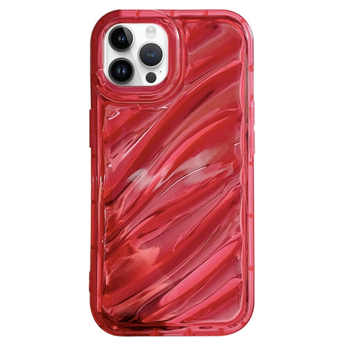 iPhone 14 Pro Max Laser Sequin Waves TPU Phone Case - Red